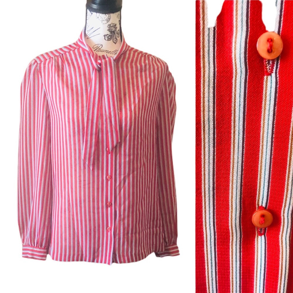 80’s Sheer Woman Blouse, Vintage Blouse, Size M